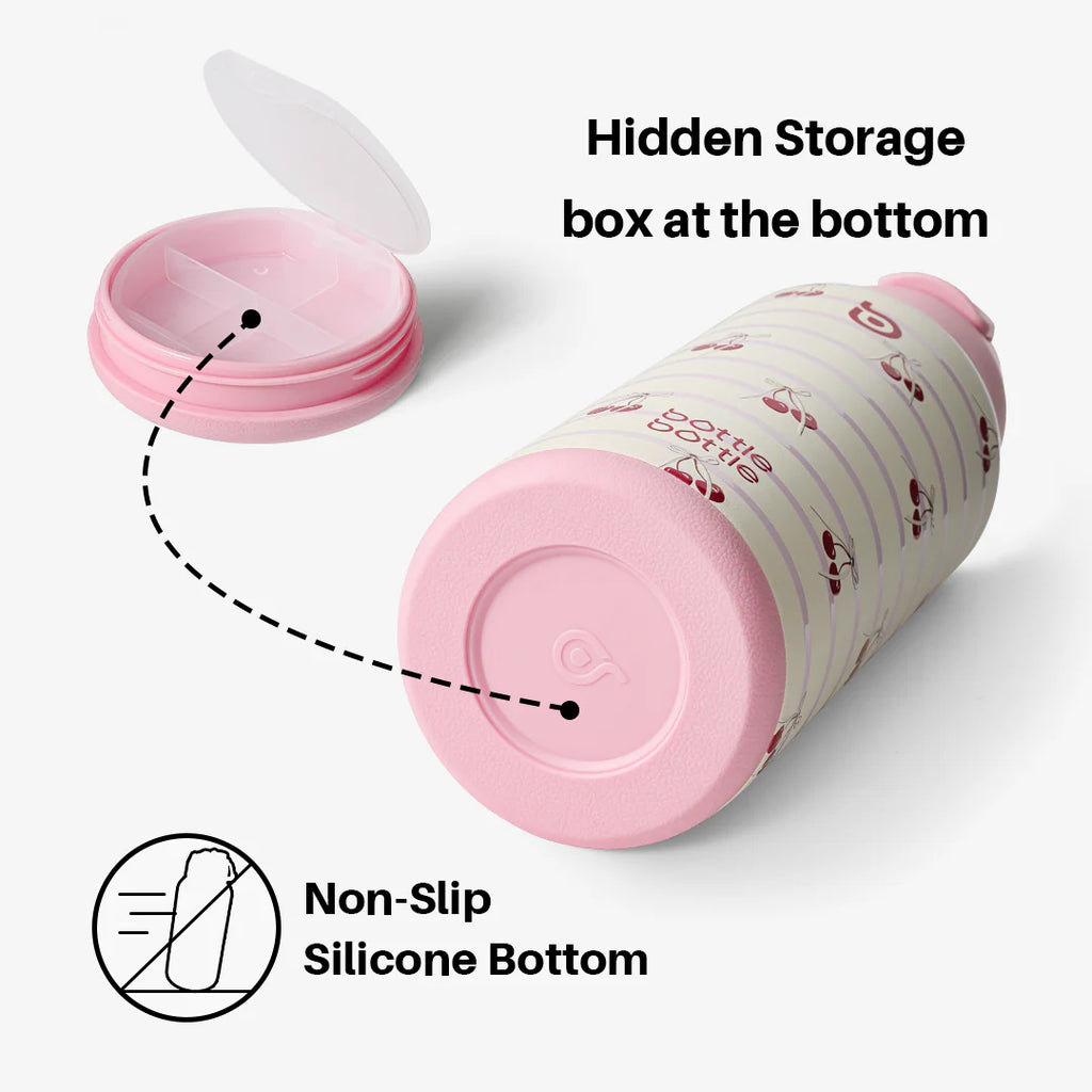 LOGANSCO BOTTLE Thermos Insulated Water Bottle and Pill Holder